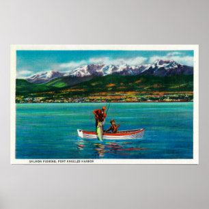 Zalm Gevist in Port Angeles Harbour Poster