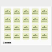 Zalm Gevist Vierkante Sticker (Vel)