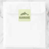 Zalm Gevist Vierkante Sticker (Tas)
