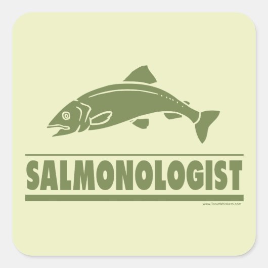 Zalm Gevist Vierkante Sticker (Voorkant)