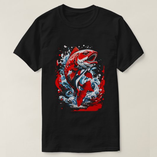 zalm graffiti illustratie t-shirt (Design voorkant)
