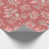 Zalm grillige bladeren bruiloft inpakpapier (Hoek)
