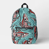 Zalm Haida Art Spirit Pacific Northwest Native Bedrukte Rugzak (Voorkant)