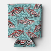 Zalm Haida Art Spirit Pacific Northwest Native Blikjeskoeler (Voorkant)