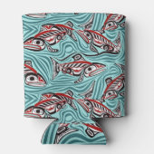 Zalm Haida Art Spirit Pacific Northwest Native Blikjeskoeler (Achterkant)