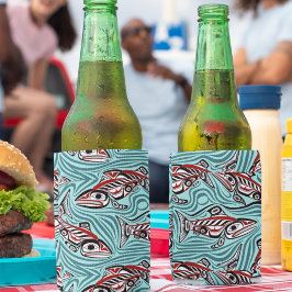 Zalm Haida Art Spirit Pacific Northwest Native Blikjeskoeler