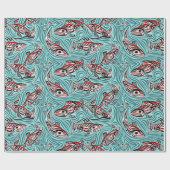 Zalm Haida Art Spirit Pacific Northwest Native Cadeaupapier (Vlak)