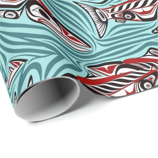 Zalm Haida Art Spirit Pacific Northwest Native Cadeaupapier (Rol Hoek)