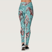 Zalm Haida Art Spirit Pacific Northwest Native Leggings (Achterkant)