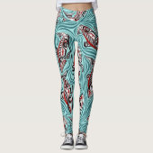 Zalm Haida Art Spirit Pacific Northwest Native Leggings (Voorkant)