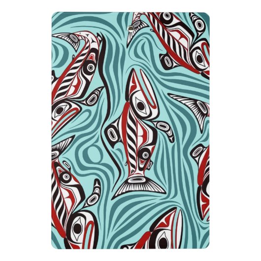 Zalm Haida Art Spirit Pacific Northwest Native Mini Klembord (Achterkant)