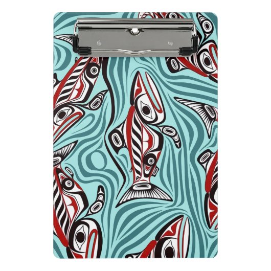 Zalm Haida Art Spirit Pacific Northwest Native Mini Klembord (Voorkant)