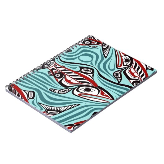 Zalm Haida Art Spirit Pacific Northwest Native Notitieboek (Linkerzijde)