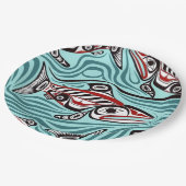 Zalm Haida Art Spirit Pacific Northwest Native Papieren Bordje (Gekanteld)