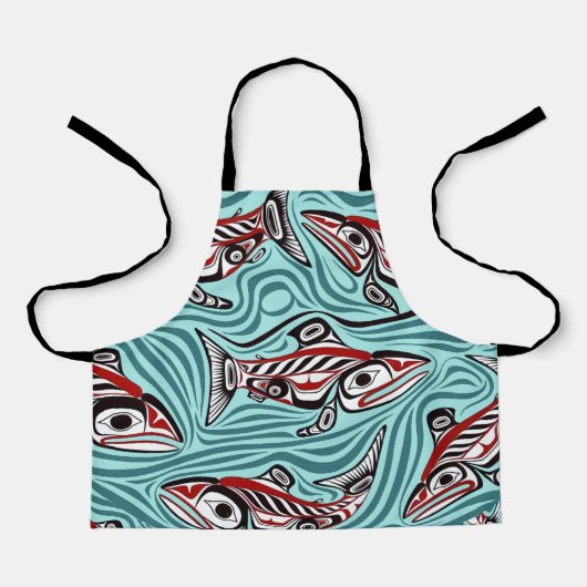 Zalm Haida Art Spirit Pacific Northwest Native Schort (Voorkant)