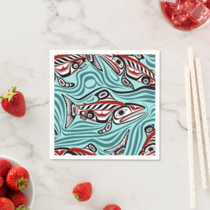 Zalm Haida Art Spirit Pacific Northwest Native Servet