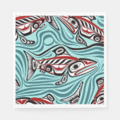 Zalm Haida Art Spirit Pacific Northwest Native Servet (Voorkant)