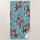 Zalm Haida Art Spirit Pacific Northwest Native Strandlaken (Voorkant)