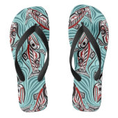 Zalm Haida Art Spirit Pacific Northwest Native Teenslippers (Voetbed)