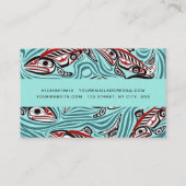 Zalm Haida Art Spirit Pacific Northwest Native Visitekaartje (Achterkant)