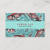 Zalm Haida Art Spirit Pacific Northwest Native Visitekaartje (Voorkant)