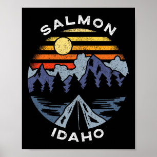 Zalm Idaho Bergen Vakantie Camping Souvenir  Poster
