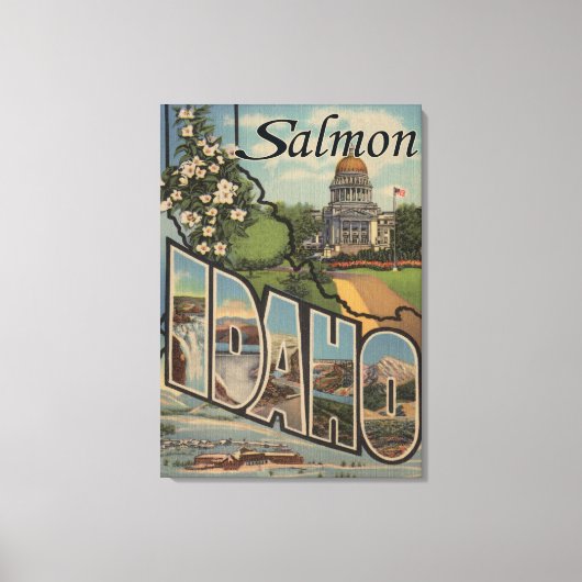 Zalm, IdahoLarge Letter ScenesSalmon, ID Canvas Afdruk (Voorkant)