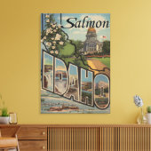 Zalm, IdahoLarge Letter ScenesSalmon, ID Canvas Afdruk (Insitu (Woonkamer))
