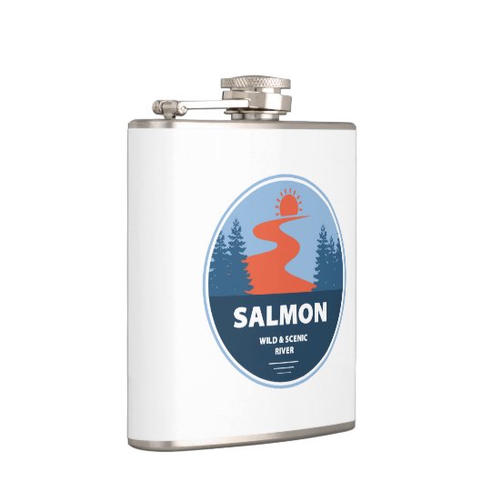 Zalm in het wild en de Schilderachtig rivier de Id Heupfles (Rechts)