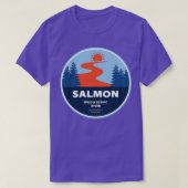 Zalm in het wild en de Schilderachtig rivier de Id T-shirt (Design voorkant)