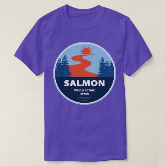 Zalm in het wild en de Schilderachtig rivier de Id T-shirt (Design voorkant)