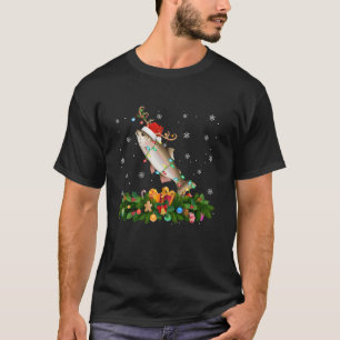 Zalm Kerstverlichting Rendier Kerstman Hoed Zalm K T-shirt