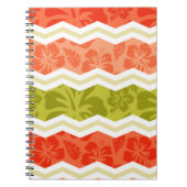 Zalm, koraal, Sinaasappel en groen tropisch patroo Notitieboek (Voorkant)