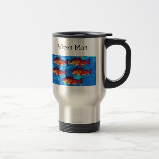 Zalm Man Koffie-Mok Reisbeker (Rechts)