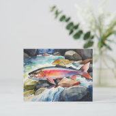 *~* Zalm Mannen Gift AP49 River Stream Feestdagenkaart (Staand voorkant)