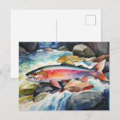 *~* Zalm Mannen Gift AP49 River Stream Feestdagenkaart (Voorkant / Achterkant)