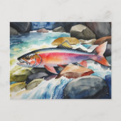*~* Zalm Mannen Gift AP49 River Stream Feestdagenkaart (Voorkant)