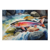 *~* Zalm Mannen Gift AP49 River Stream Perfect Poster (Voorkant)