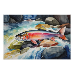 *~* Zalm Mannen Gift AP49 River Stream Perfect Poster