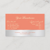 Zalm met Silver Decor en prachtige Roos Flower Visitekaartje (Achterkant)