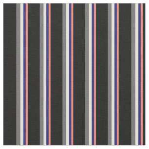 Zalm, Midnight Blue, Beige, Dim Grey & Black Stof