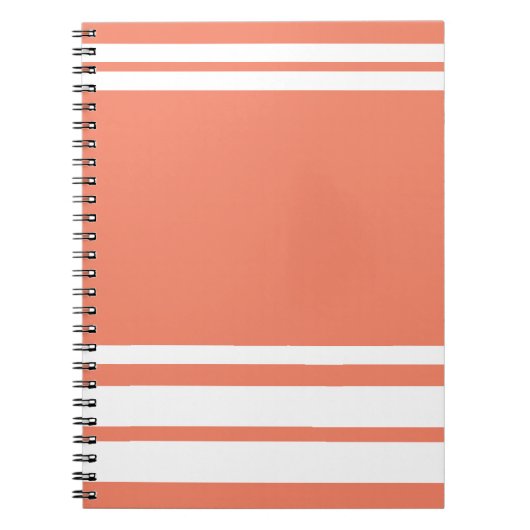 Zalm: Moderne lijnen in wit Notitieboek (Voorkant)