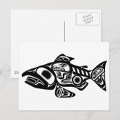 Zalm Native Amerikaans Ontwerp Briefkaart (Voorkant / Achterkant)