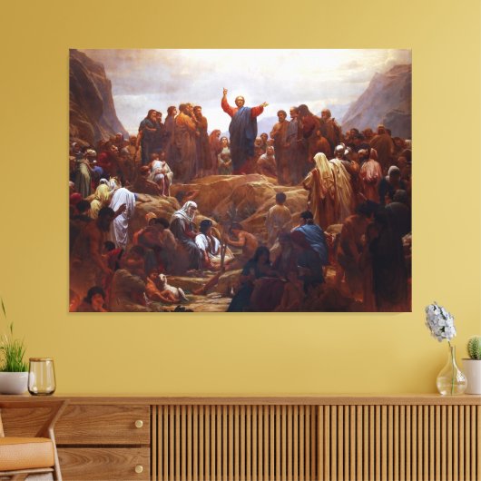 Zalm op de Mount Canvas Afdruk (Insitu (Woonkamer))