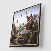 Zalm op de Mount, mooi kunstschilderij Vierkante Klok (Hoek)