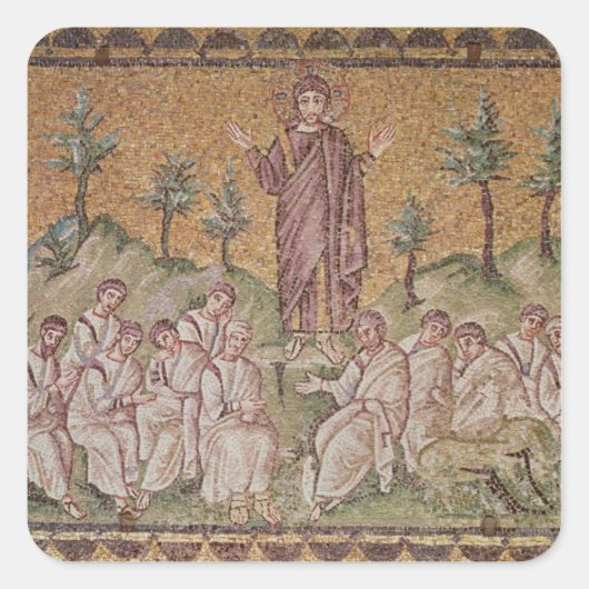 Zalm op de Mount Vierkante Sticker (Voorkant)