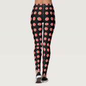 Zalm Oranje en Ivory Polka Dots Leggings (Achterkant)