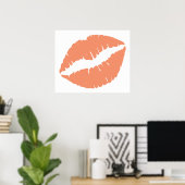 Zalm Oranje Lippenstift Poster (Thuiskantoor)