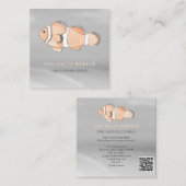 *~* Zalm Peach Fish Beach Silver Sand Zee Dining Vierkante Visitekaartje (Voorkant / Achterkant)
