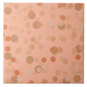 Zalm, perzik en Perzisch Oranje polka stippen Tegeltje
